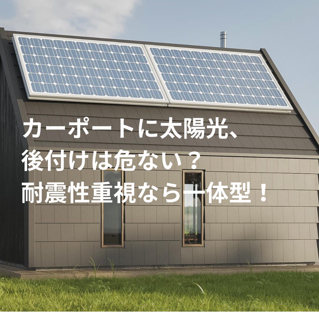 カーポートに太陽光、後付けは危ない？耐震性重視なら一体型！ | 次世代エネルギーを活用して生活を豊かに